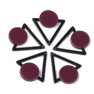 Cellulose Acetate(Resin) Pendants, Triangle with Flat Round, Brown, 42.5x37x4mm, Hole: 1.5mm(KY-S158-35D)