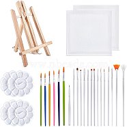 Painting & Drawing Kits for Kids, including Folding Pine Wood Tabletop Easel, Palette, Canvas Frame & Brush Pe(DIY-NB0003-42)