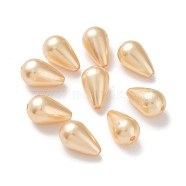 ABS Plastic Imitation Pearl, Drop, Yellow, 16x10mm, Hole: 1mm, about 600pcs/pound(MACR-G003-13)