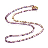 Ion Plating(IP)  304 Stainless Steel Chain Necklaces, Rainbow Color, 19.64 inch(49.9cm)(NJEW-A002-06MC)