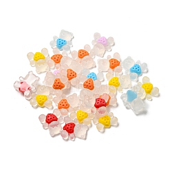 Luminous Transparent Resin Decoden Cabochons, Glow in the Dark Bear with Heart, Mixed Color, 13x11.5x5.5mm(RESI-D013-03)