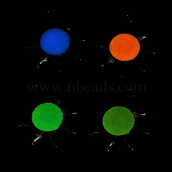 Luminous Brass Enamel Pendants, Glow in the Dark, Real 18K Gold Plated, Sun Charm, Mixed Color, 22.5x20x3mm, Hole: 1.4mm(KK-C037-12G)
