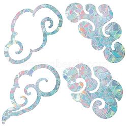 Waterproof PVC Colored Laser Stained Window Film Adhesive Stickers, Electrostatic Window Stickers, Cloud Pattern, 11.7~12x11~12cm, 4sheets/style, 4 style, 16sheets/set(DIY-WH0256-047)