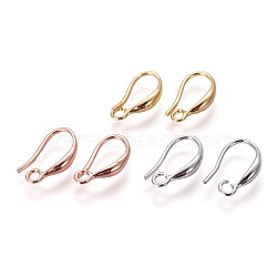 Brass Earring Hooks, with Horizontal Loop, Mixed Color, 15x8.5x2.5mm, Hole: 1.8mm, 20 Gauge, Pin: 0.8mm(KK-L177-29)