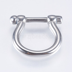 304 Stainless Steel Linking Rings, Shackle Clasp Shape, Stainless Steel Color, 18.5x17x3.5mm, Hole: 12x12mm(STAS-I072-077P)