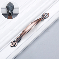 Retro Alloy Drawer Pull Bow Handles, Cabinet Pulls Handles for Drawer, Doorknob Accessories, Red Copper, 145x19.5x20mm, Hole Center: 96mm(CABI-PW0001-018A-02R)