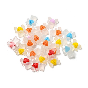 Luminous Transparent Resin Decoden Cabochons, Glow in the Dark Bear with Heart, Mixed Color, 13x11.5x5.5mm
