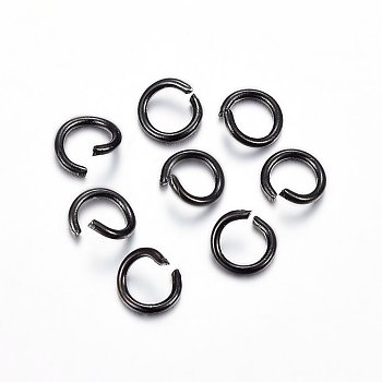 Ion Plating(IP) 304 Stainless Steel Open Jump Rings, Gunmetal, 21 Gauge, 4x0.7mm