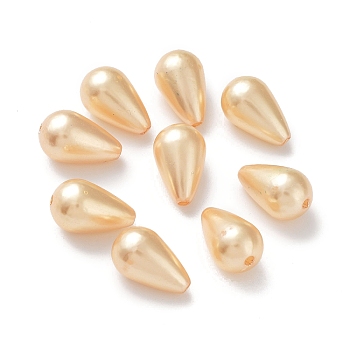 ABS Plastic Imitation Pearl, Drop, Yellow, 16x10mm, Hole: 1mm, about 600pcs/pound