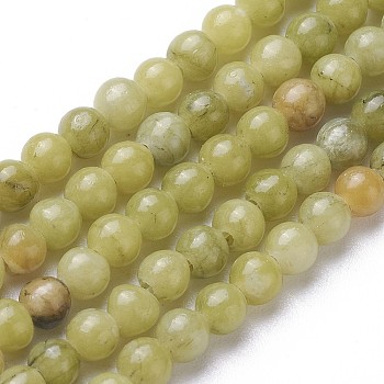 Natural Chinese Jade Beads Strands, Round, 4mm, Hole: 1mm, about 90pcs/strand, 15.4 inch