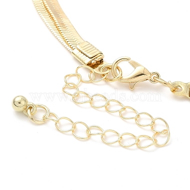 Brass Flat Snake Chains Double Layered Necklaces(NJEW-P289-08G)-4