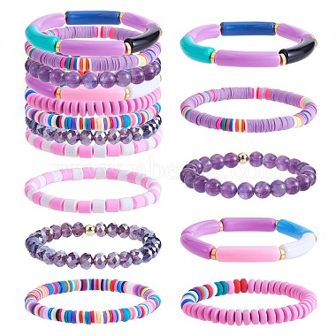 Purple Polymer Clay Bracelets
