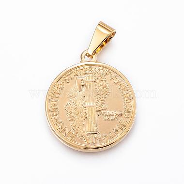 304 Stainless Steel Coin Pendants(STAS-H372-09G)-2