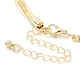 Brass Flat Snake Chains Double Layered Necklaces(NJEW-P289-08G)-4