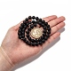 Grade A Round Frosted Natural Black Agate Beads Strands(X-G447-4)-5