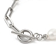 Natural Baroque Pearl Beaded Necklace & Bracelet with 304 Stainless Steel Paperclip Chains(SJEW-JS01262)-8
