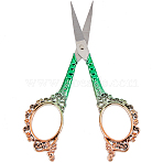 Stainless Steel Scissors, with Zinc Alloy Handle, Plum Blossom Sewing Scissors, Stainless Steel Color, 116x53x6.5mm(AJEW-SC0003-01A)
