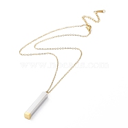 Ion Plating(IP) 304 Stainless Steel Cuboid Pendant Necklace, for Hidden Message Necklace Making, Golden, 15.55 inch(39.5cm)(NJEW-K252-04G)