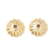 Multi-Petal Brass Bead Caps, Cadmium Free & Lead Free & Nickle Free, Flower, Real 18K Gold Plated, 7.5x2mm, Hole: 1.4mm(KK-A162-04G)