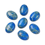 Natural Imperial Jasper, Dyed, Oval, Dodger Blue, 25x8x7.5mm(G-Q017-05C)