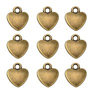 Tibetan Style Alloy Charms, Lead Free and Cadmium Free, Antique Bronze, Heart, about 12mm long, 10mm wide, 2.5mm thick hole: 2mm(MLF1170Y)