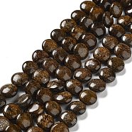 Natural Bronzite Beads Strands, Flat Round, 9.5~10x4.5~5mm, Hole: 1mm, about 38~39pcs/strand, 15.24~15.31 inch(38.7~38.9cm)(G-G084-D13-01)