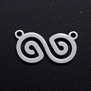 201 Stainless Steel Pendants, Infinity, Stainless Steel Color, 9x16.5x1mm, Hole: 1.2mm(STAS-T046-JN247-1)