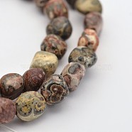 Natural Leopard Skin Jasper Bead Strands, Tumbled Stone, Nuggets, 5~7x5~7mm, Hole: 1mm, about 15.7 inch(X-G-P070-56)