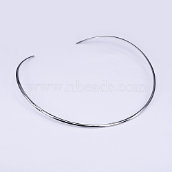 201 Stainless Steel Choker Necklaces, Rigid Necklaces, Stainless Steel Color, 5.31 inchx5.6 inch(13.5x14.2cm)(NJEW-O094-37)