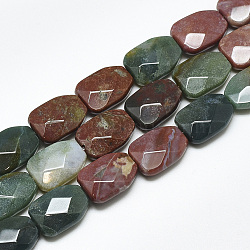 Natural Indian Agate Beads Strands, Faceted, Calabash, 16~16.5x12x6mm, Hole: 1mm, about 12pcs/strand, 7.8 inch(G-T122-01D)
