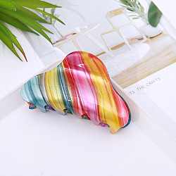 Rainbow Color Cloud Cellulose Acetate(Resin) Shark Hair Clips, Claw Hair Clips for Women, Colorful, 85x45x50mm(RABO-PW0001-053A)