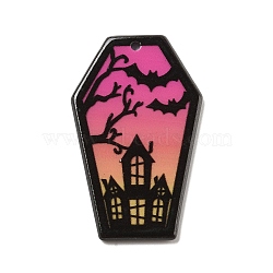 Halloween Acrylic Pendants, Polygon, House, 42x26.5x2.5mm, Hole: 1.5mm(MACR-C030-01A)