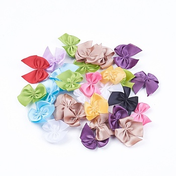 Handmade Woven Costume Accessories, Bowknot & Hair Bows, Mixed Color, 25~35x30~35x2~3mm