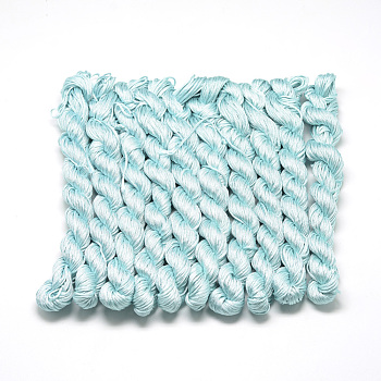Braided Polyester Cords, Sky Blue, 1mm, about 28.43 yards(26m)/bundle, 10 bundles/bag