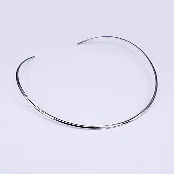 201 Stainless Steel Choker Necklaces, Rigid Necklaces, Stainless Steel Color, 5.31 inchx5.6 inch(13.5x14.2cm)