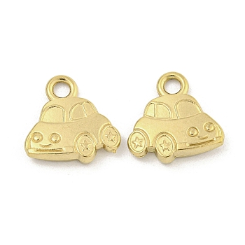 Ion Plating(IP) 304 Stainless Steel Charms, Car Charm, Real 18K Gold Plated, 12.5x13x3mm, Hole: 2mm