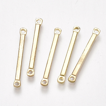 Alloy Links connectors, Bar Links, Strip, Light Gold, 26x3x1.5mm, Hole: 1.2mm