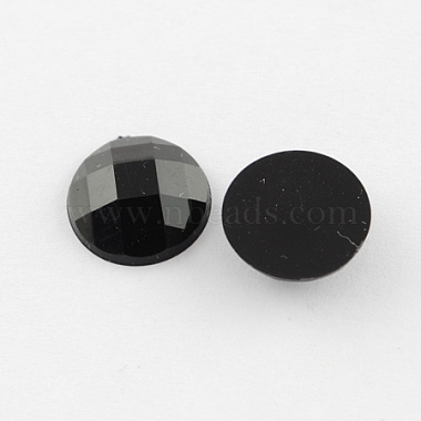 25mm Black Flat Round Acrylic Rhinestone Cabochons