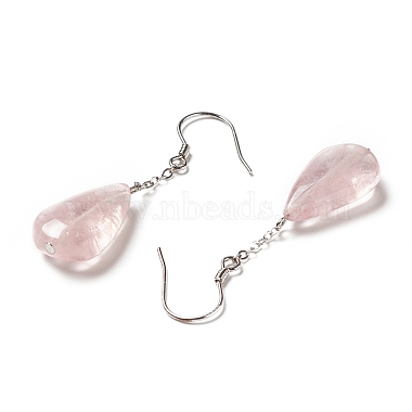 Boucles d'oreilles pendantes en agate naturelle + goutte de cristal avec 925 épingle en argent sterling pour femme(EJEW-G287-03)-3