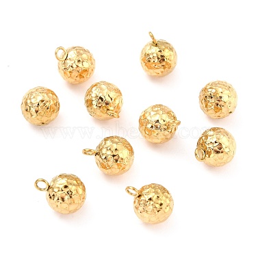 Real 18K Gold Plated Round 304 Stainless Steel Charms