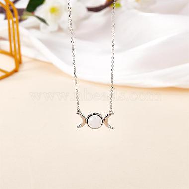 Triple Moon Goddess Cubic Zirconia Pendant Necklace(JN1091F)-3