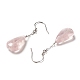 Boucles d'oreilles pendantes en agate naturelle + goutte de cristal avec 925 épingle en argent sterling pour femme(EJEW-G287-03)-3