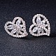 SHEGRACE Heart Simple Fashion Platinum Plated Brass Stud Earrings(JE151A)-2