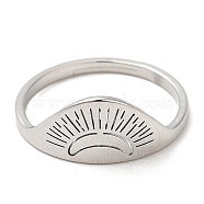 304 Stainless Steel Adjustable Rings, Sun, Stainless Steel Color, US Size 6(16.5mm)(RJEW-K245-54P)