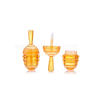 Beehive Shape Transparent ABS Plastic Empty Lip Gloss Bottle, Refillable Mini Lipstick Jar with Scraper, Orange, 6.6x2.8cm, Capacity: 5.5ml(0.19fl. oz)(PW-WG34705-02)