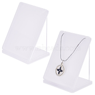 2Pcs Organic Glass Necklaces Displays, White, 86x64x50mm(NDIS-FG0001-03)