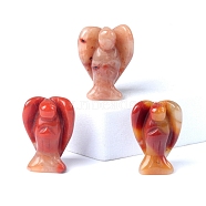 Natural Color Jade Carved Healing Angel Figurines, Reiki Energy Stone Display Decorations, 28x18mm(PW-WG73241-09)