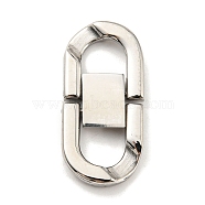 304 Stainless Steel Fold Over Clasps, Stainless Steel Color, 32x15x3mm, Hole: 7x8mm(STAS-D026-01C-P)