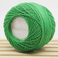 45g Cotton Size 8 Crochet Threads, Embroidery Floss, Yarn for Lace Hand Knitting, Lime Green, 1mm(PW-WG40532-22)