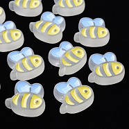 Transparent Acrylic Beads, with Enamel, Frosted, Bee, WhiteSmoke, 23.5x26x9mm, Hole: 3mm(MACR-S374-06B-07)